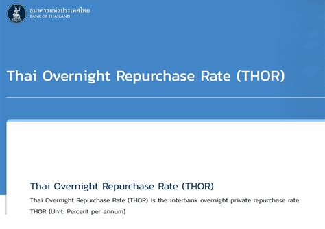 Thai Overnight Repurchase Rate (THOR)